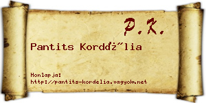 Pantits Kordélia névjegykártya